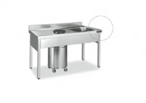 Plonge inox 1 bac et vide dchets 1400mm